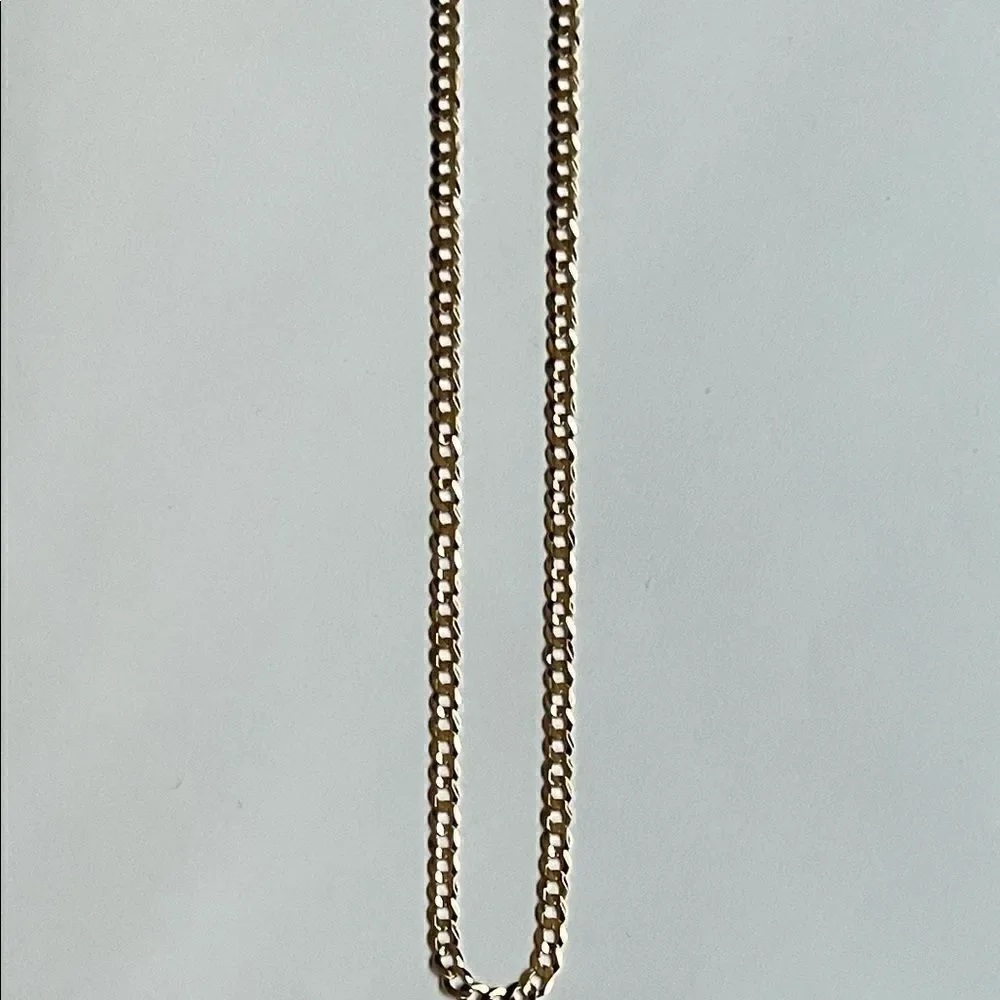 14k Solid Yellow Curb Concave cuban Chain Necklace | 3.5 mm | Real Gold Cuban |